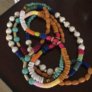 Wood bead statement necklace